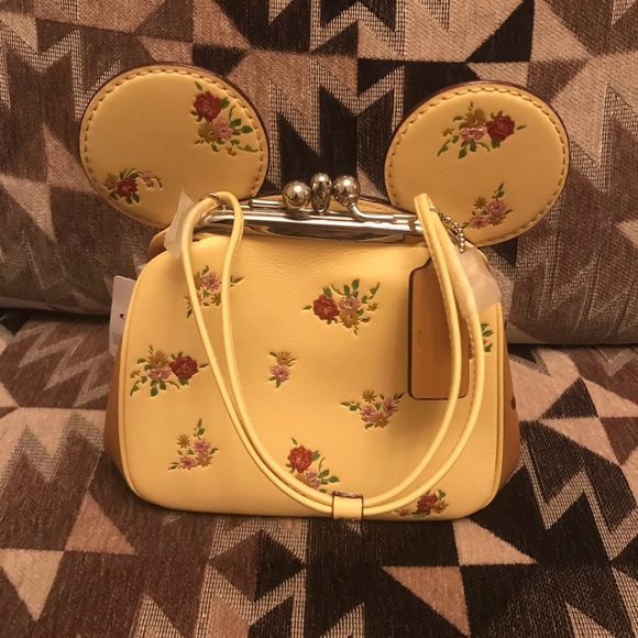 Coach KISSLOCK BAG FLORAL PRINT MINNIE MOUSE EARS - Picture 3 of 8